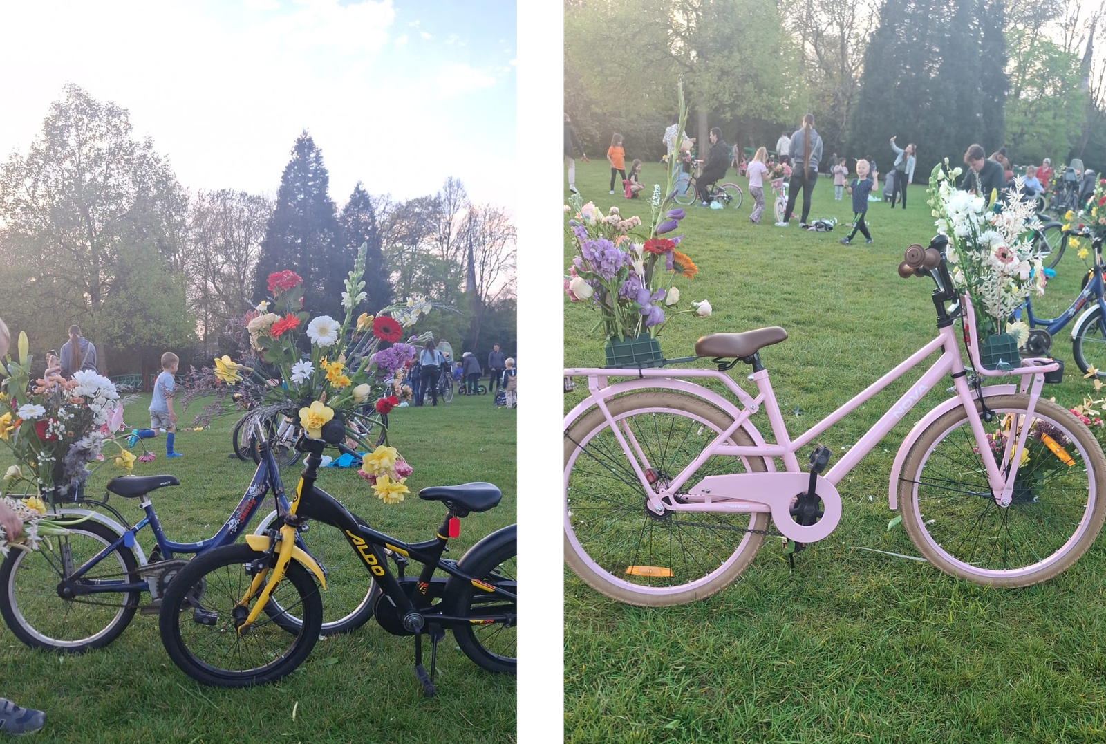 Decorated bikes at the children's flower parade in Sassenheim 2026